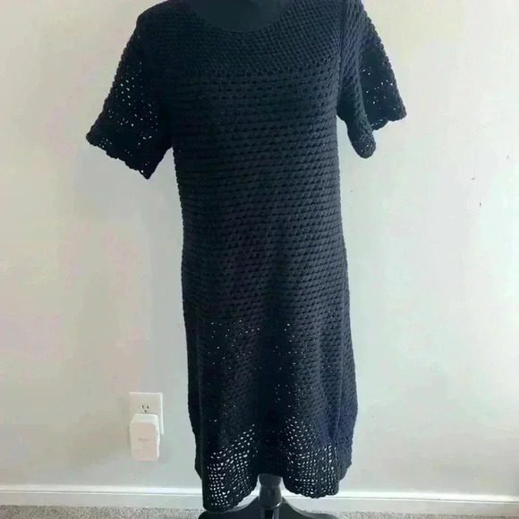 J. McLaughlin Dresses & Skirts - J. McLaughlin Crochet Black Dress Cover Up Beach Size  XS